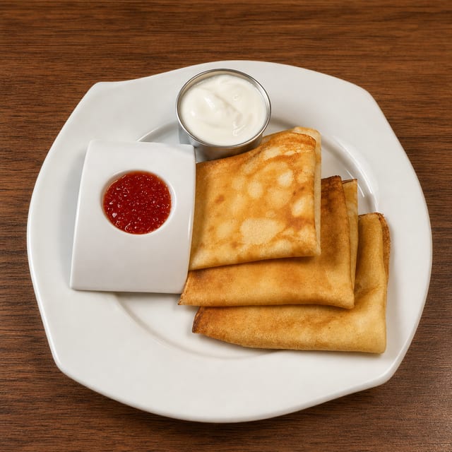 Crepes with Red Caviar.